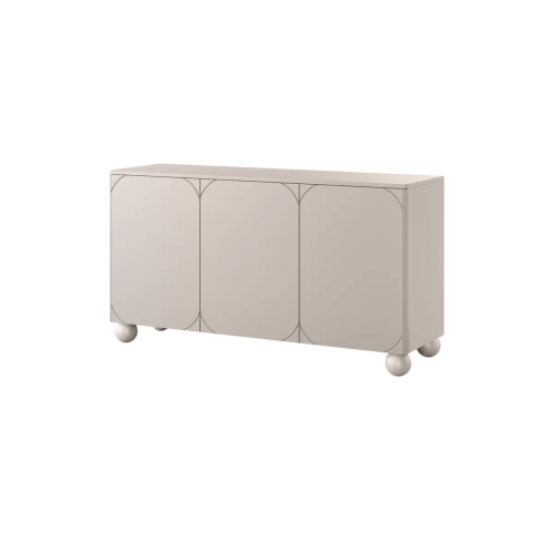 Komoda Sonatia II 150 cm trzydrzwiowa na nogach kulach - kaszmir